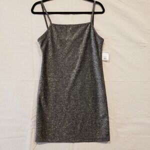 H&M Gray Spaghetti Strap Sheath Mini Dress